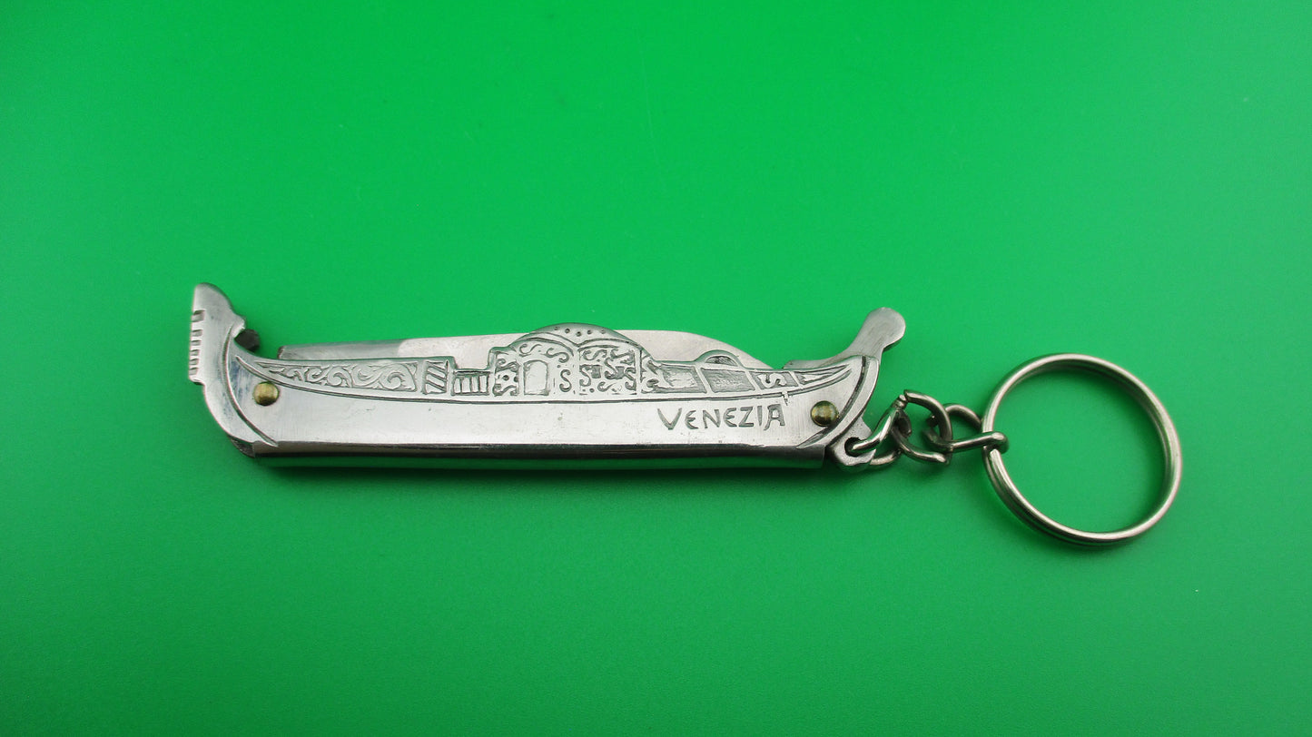 VENIZIA 13cm Italian Gondola Tourist Souvenir automatic knife keychain