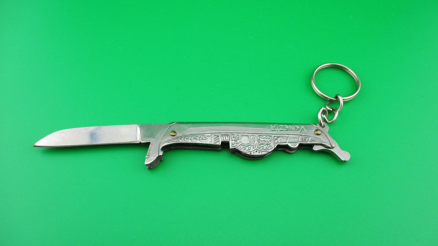 VENIZIA 13cm Italian Gondola Tourist Souvenir automatic knife keychain