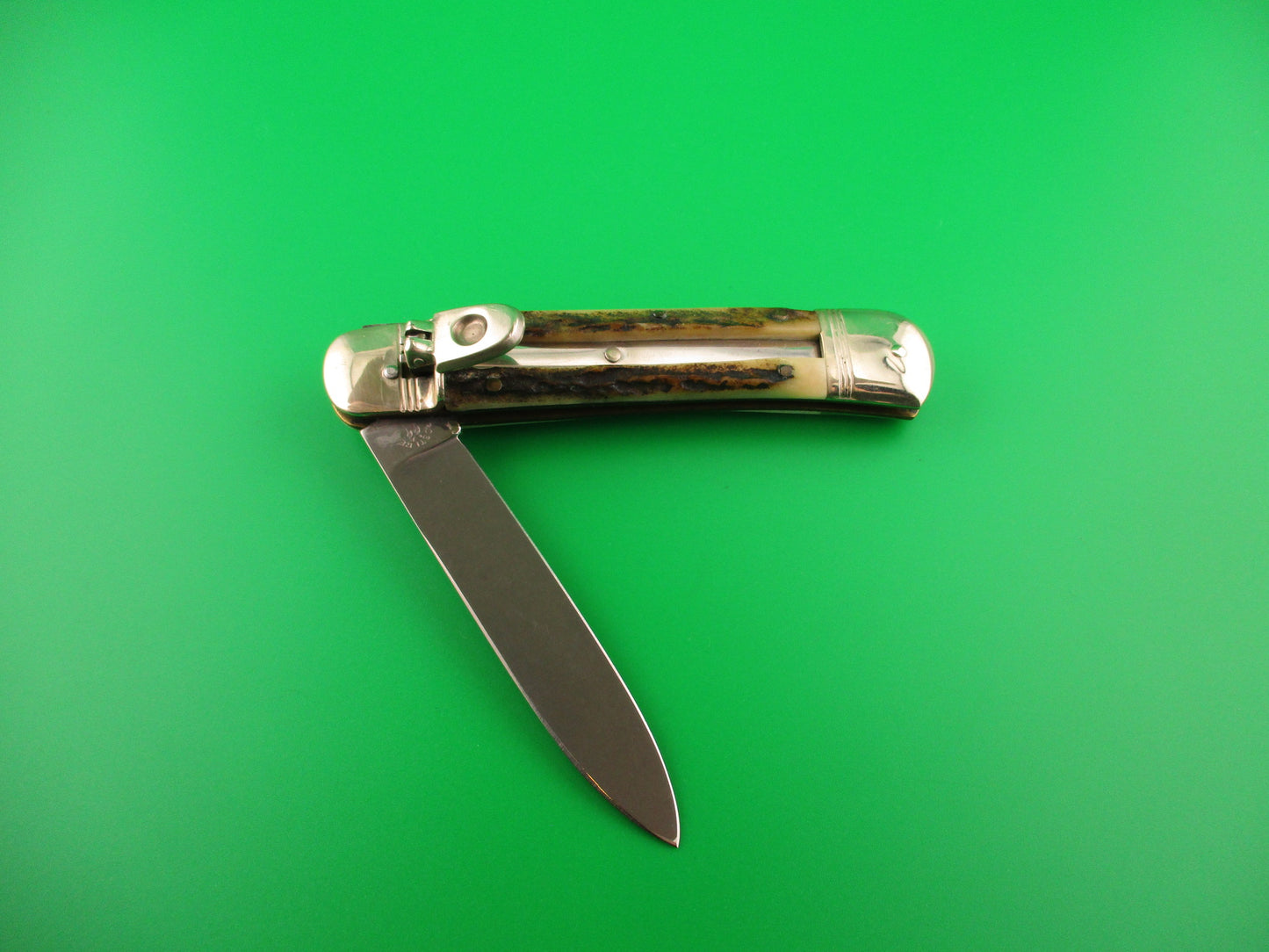 ROSTFREI KISSING CRANE 11cm German ROBT KLAAS Stag Lever automatic knife
