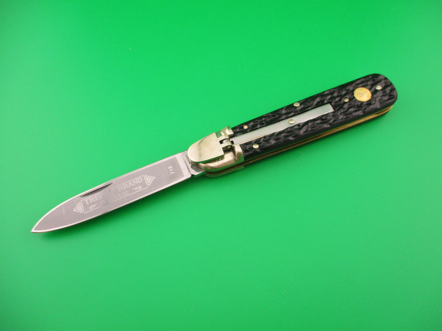 BOKER TREE BRAND CLASSIC 712 LTD 11cm German Lever automatic knife Black stag