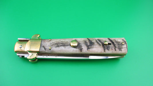 Custom Frosolone Style Rams Horn 25cm Picklock Automatic knife by Orang Zaib