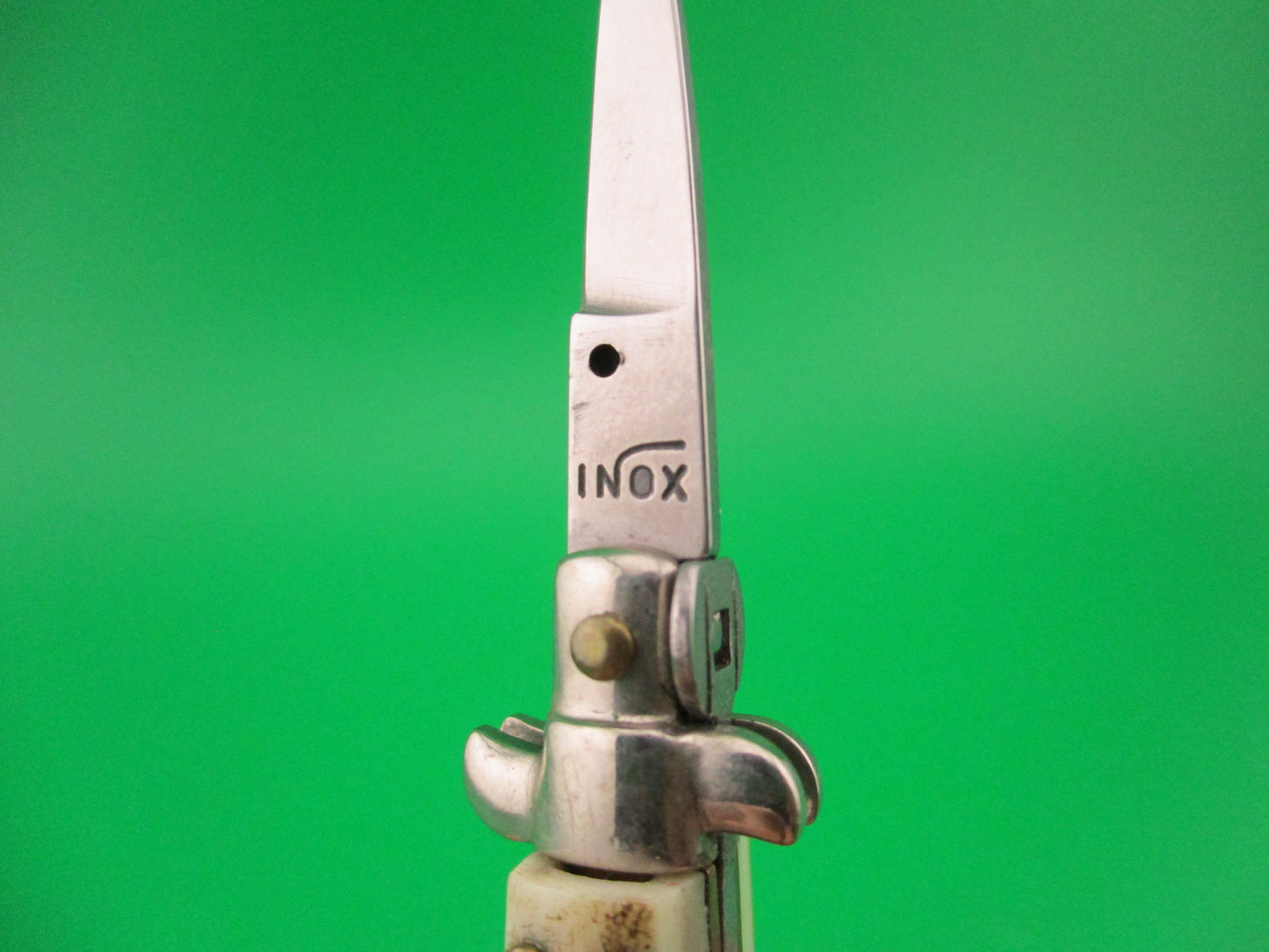 INOX 7cm Italian Mini Picklock Stag 4 pin vintage automatic keychain knife