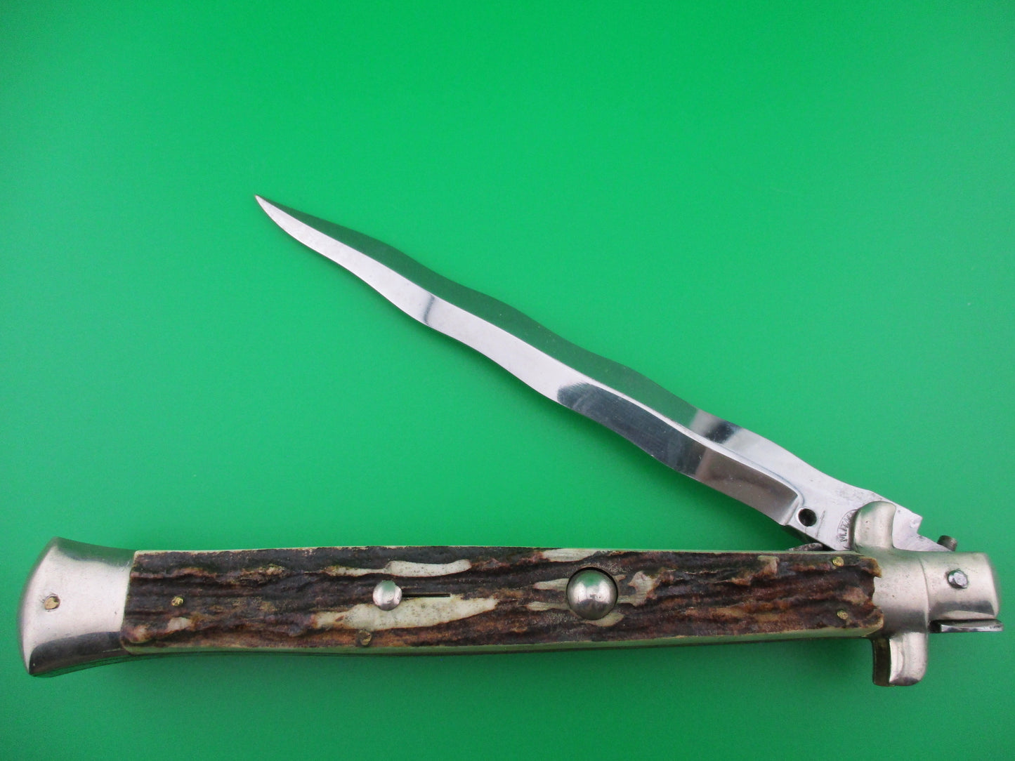 M Italy 33cm Italian Kris blade picklock with Stag scales 1950s