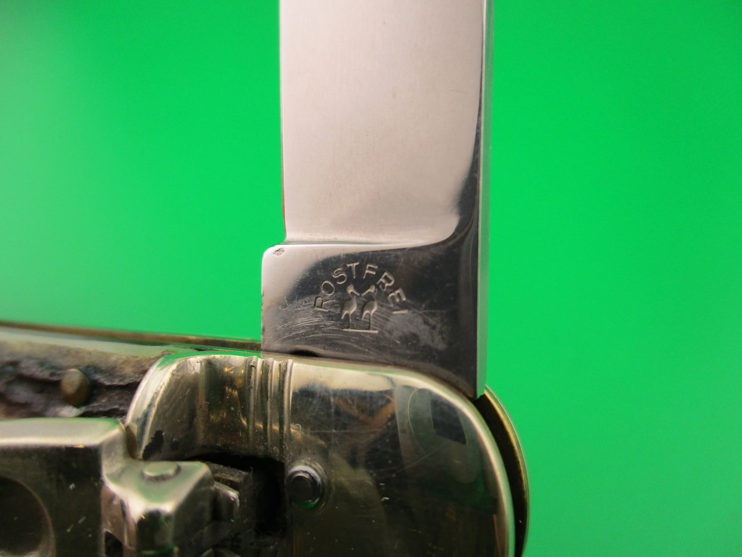 ROSTFREI KISSING CRANE 11cm German ROBT KLAAS Stag Lever automatic knife