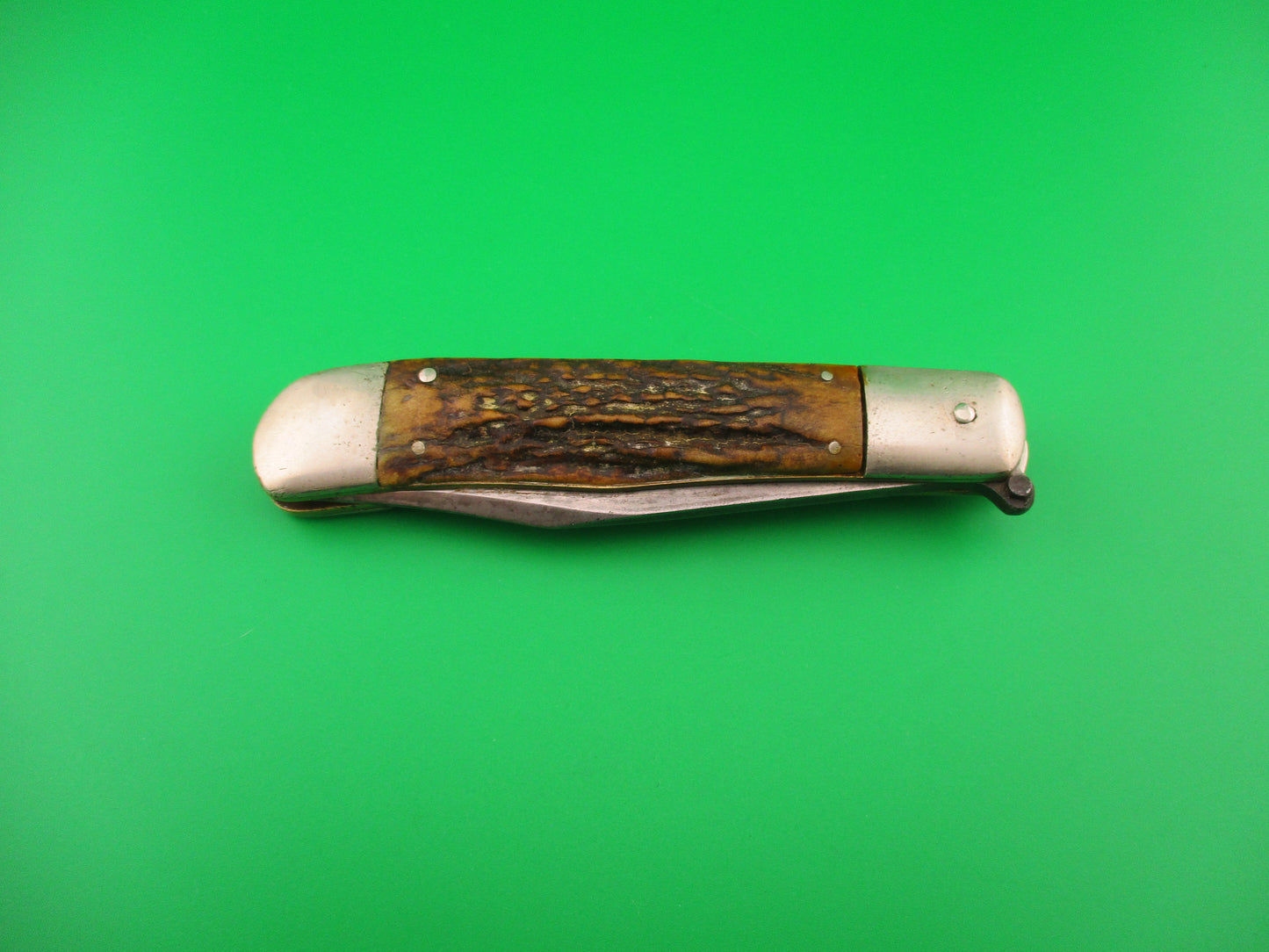 KA-BAR Lever Stag transitional 1930s vintage switchblade knife