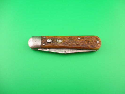 PRESTO Scout Jigged Bone Vintage automatic Long Clip swedge Book Knife
