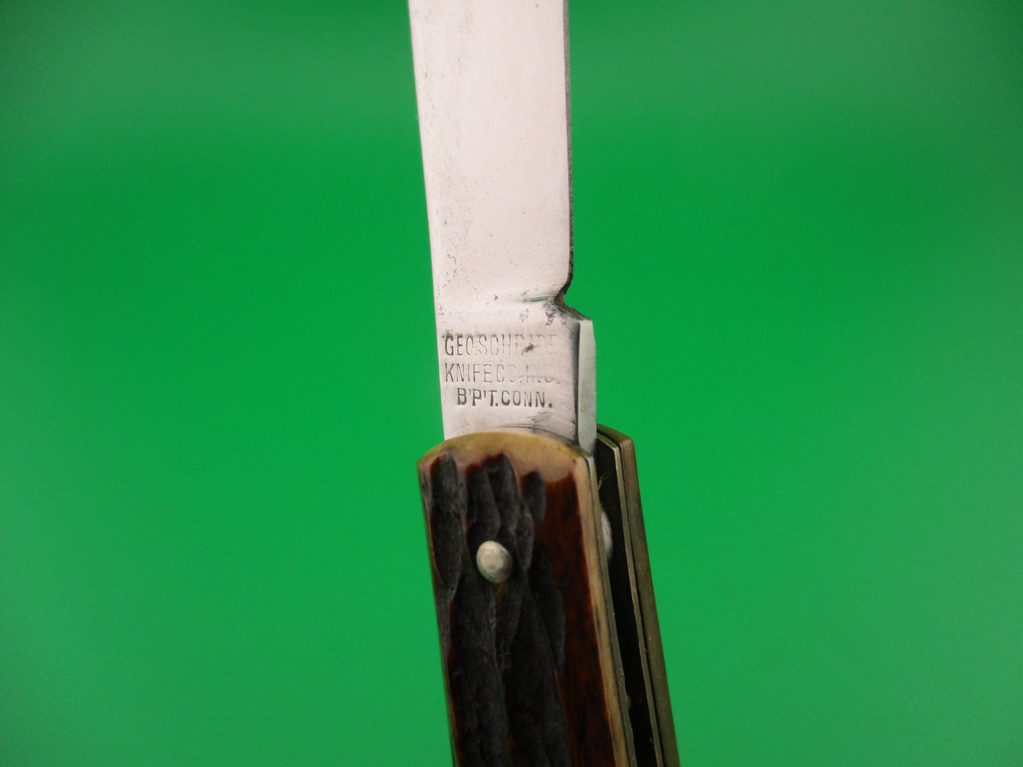 PRESTO Fishtail Jigged bone vintage 1940s automatic knife #6000S EXTRA NICE