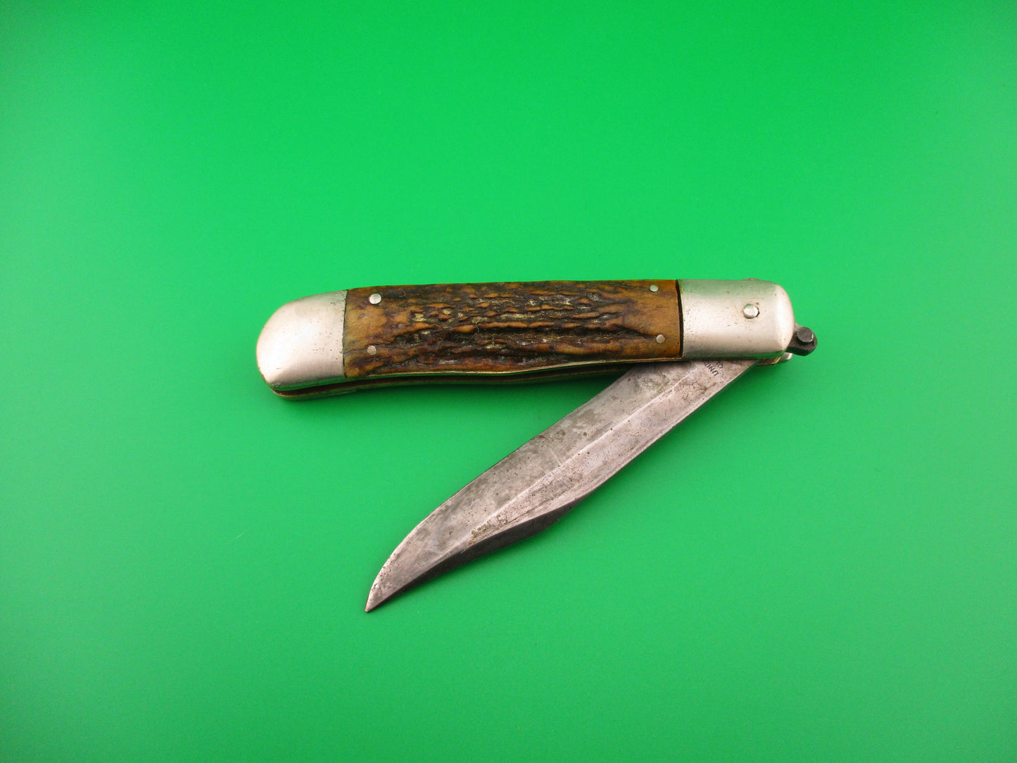 KA-BAR Lever Stag transitional 1930s vintage switchblade knife