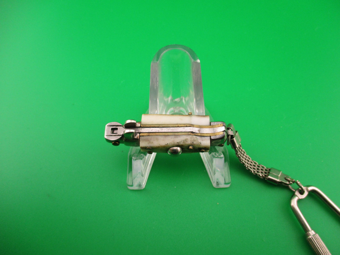 INOX 7cm Italian Mini Picklock Stag 4 pin vintage automatic keychain knife