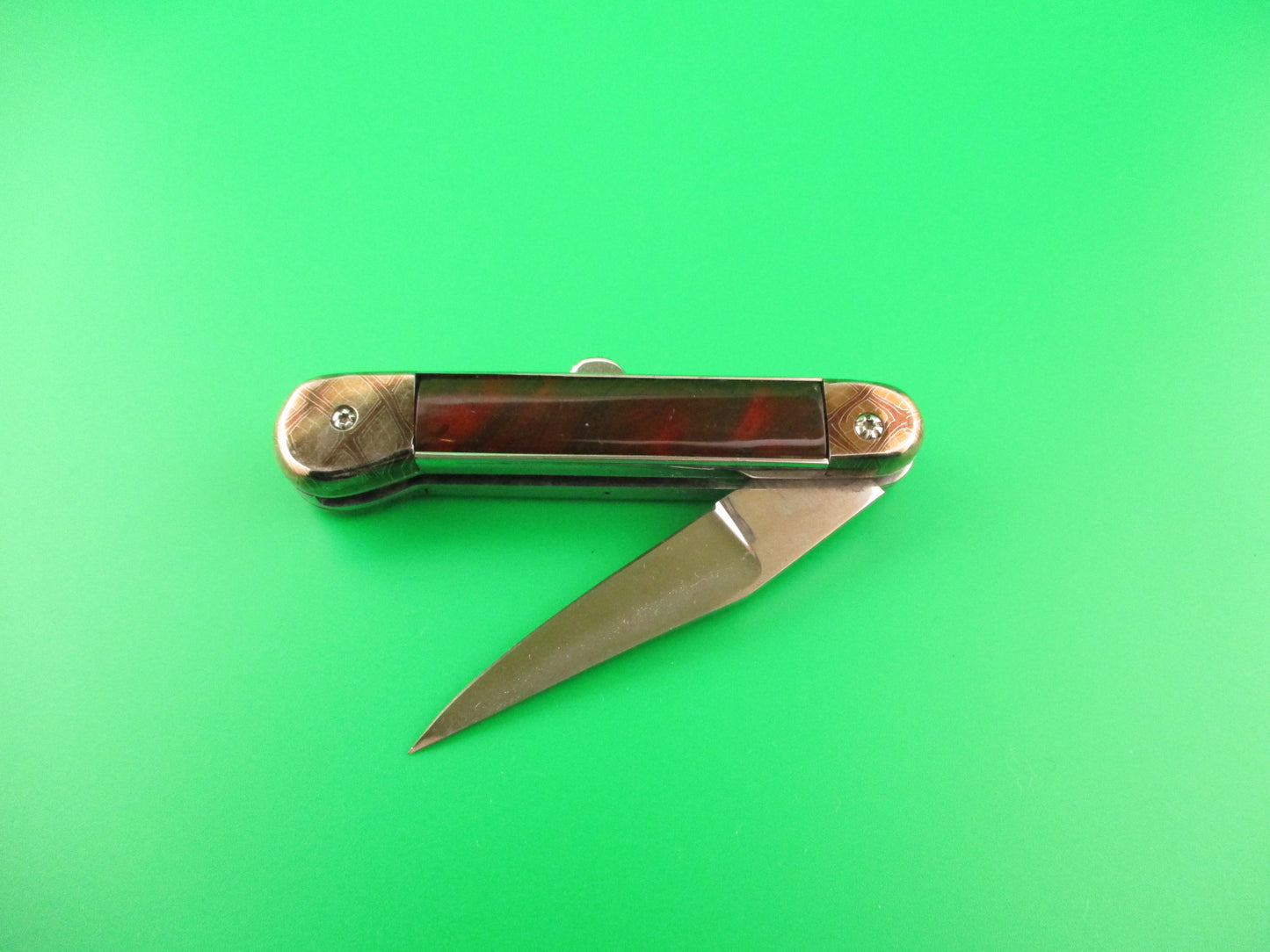 MERLIN (Don Hall) 6.25 inch Custom Tortoise Scale release automatic knife