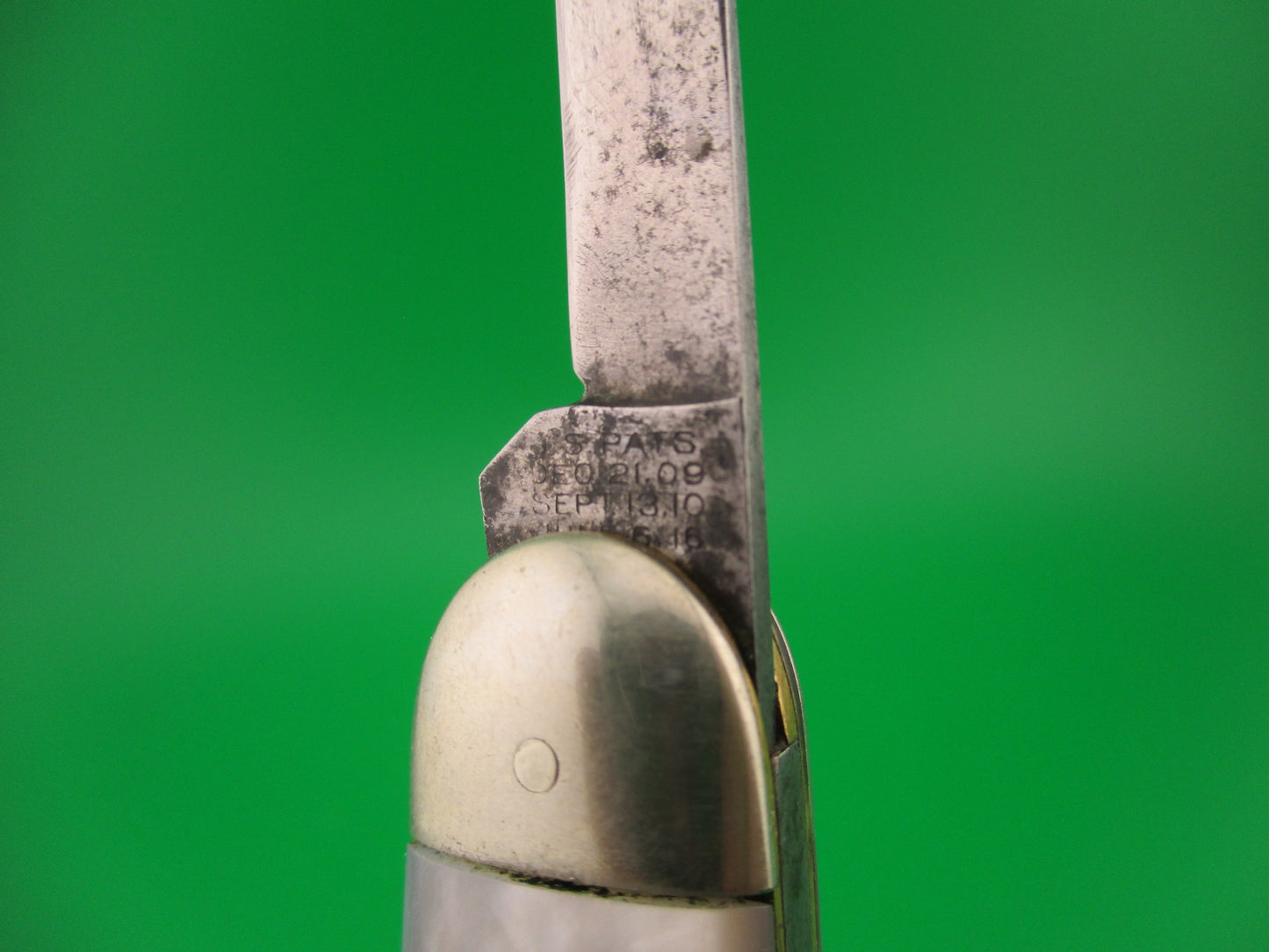 SCHRADE CUT CO  3 3/4" 7506B Large double MOP Full bolstered vintage switchblade