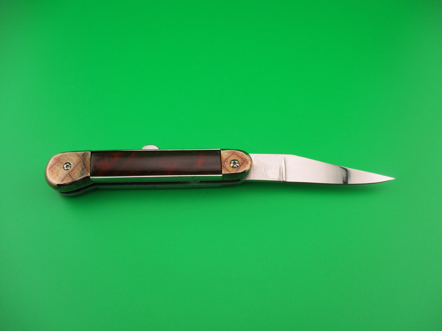 MERLIN (Don Hall) 6.25 inch Custom Tortoise Scale release automatic knife
