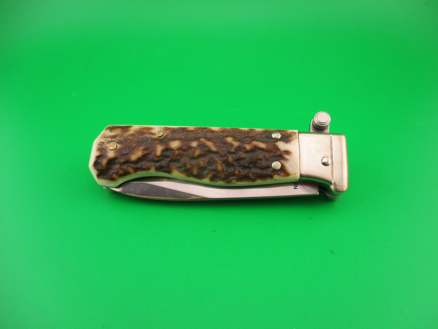 AGA CAMPOLIN 2019 17cm Italian Customized Piccolo Stag w Skull automatic knife