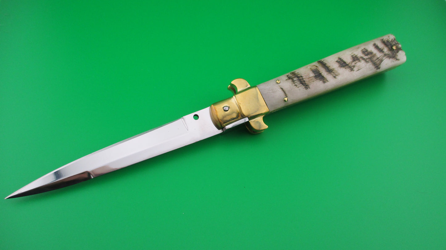 Custom Frosolone Style Rams Horn 25cm Picklock Automatic knife by Orang Zaib