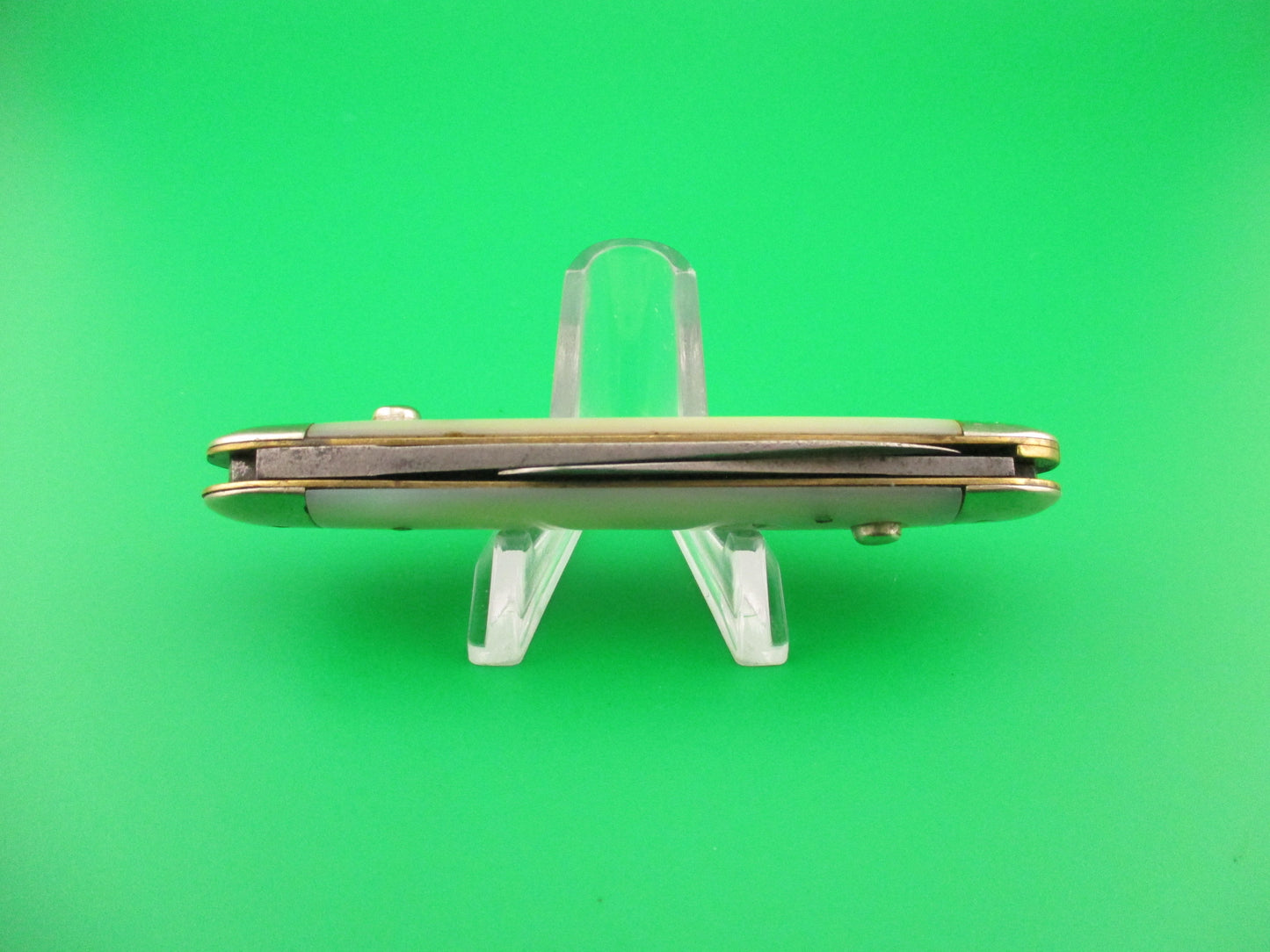 SCHRADE CUT CO  3 3/4" 7506B Large double MOP Full bolstered vintage switchblade