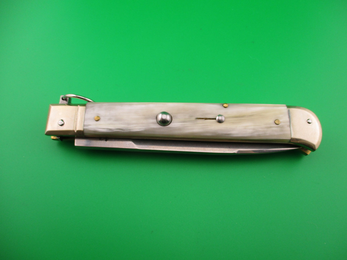 D.M. Dolphin 28cm Italian FALCON Ring pull Honey & Cream automatic knife