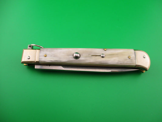 D.M. Dolphin 28cm Italian FALCON Ring pull Honey & Cream automatic knife