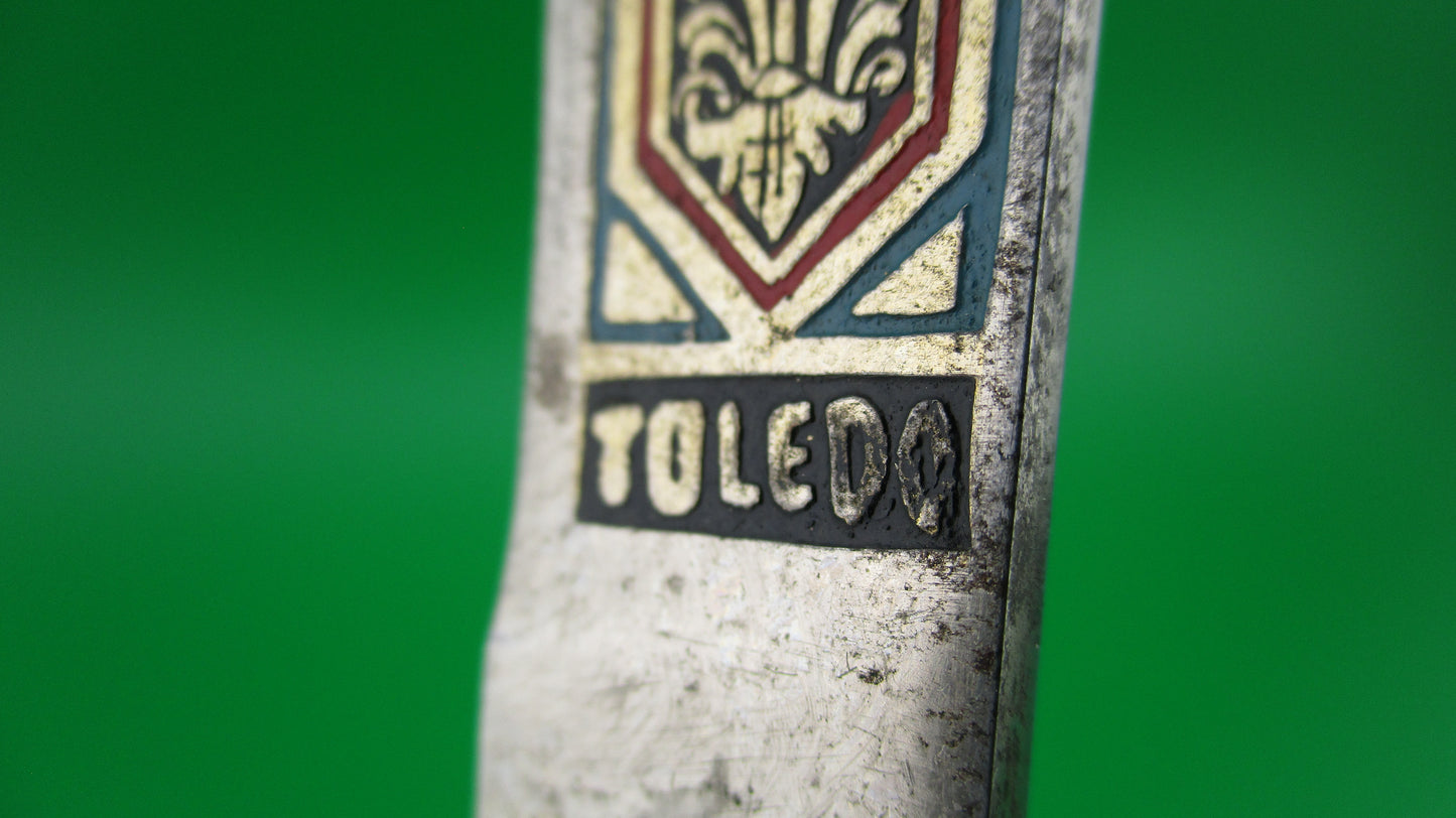 TOLEDO 17cm Spanish Vintage  Stag Lever Tourist automatic knife painted blade