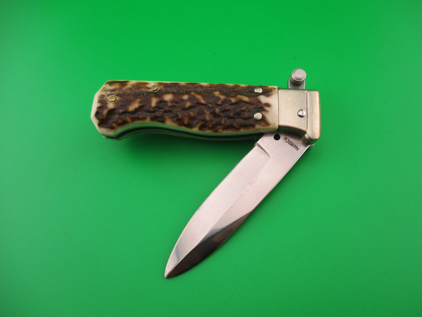 AGA CAMPOLIN 2019 17cm Italian Customized Piccolo Stag w Skull automatic knife