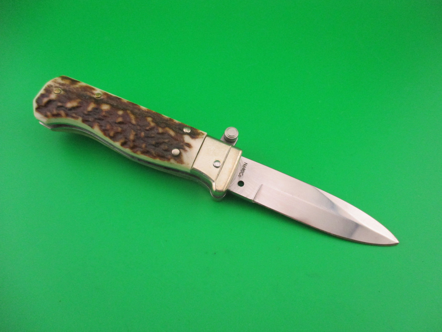 AGA CAMPOLIN 2019 17cm Italian Customized Piccolo Stag w Skull automatic knife