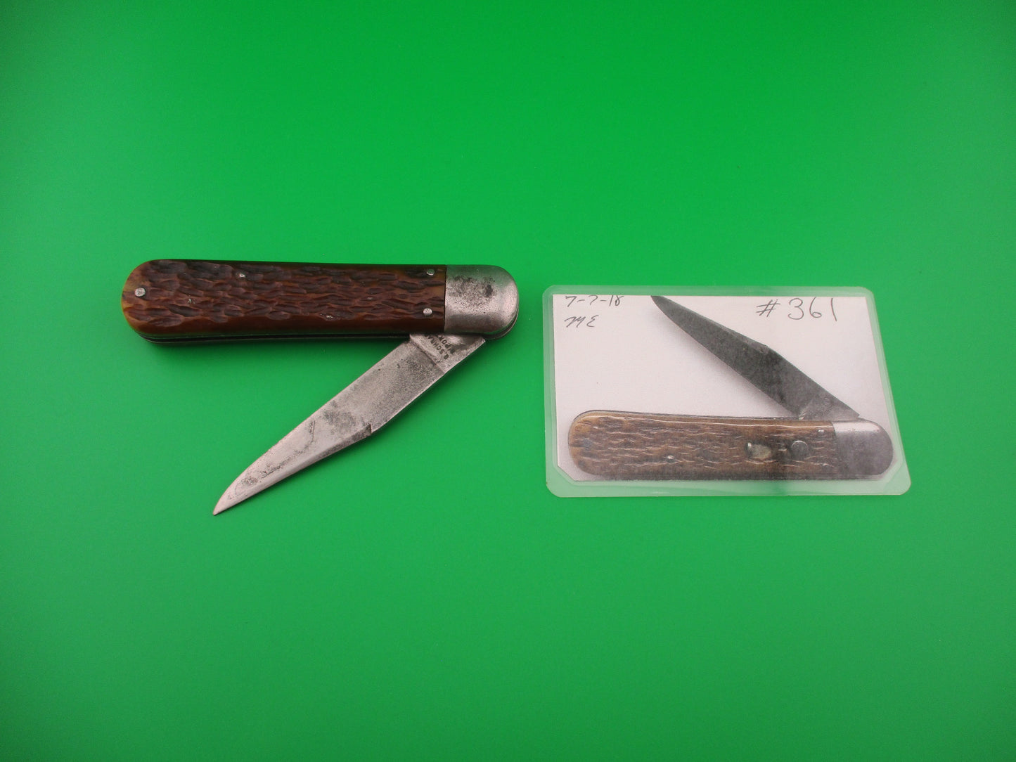 PRESTO Scout Jigged Bone Vintage automatic Long Clip swedge Book Knife