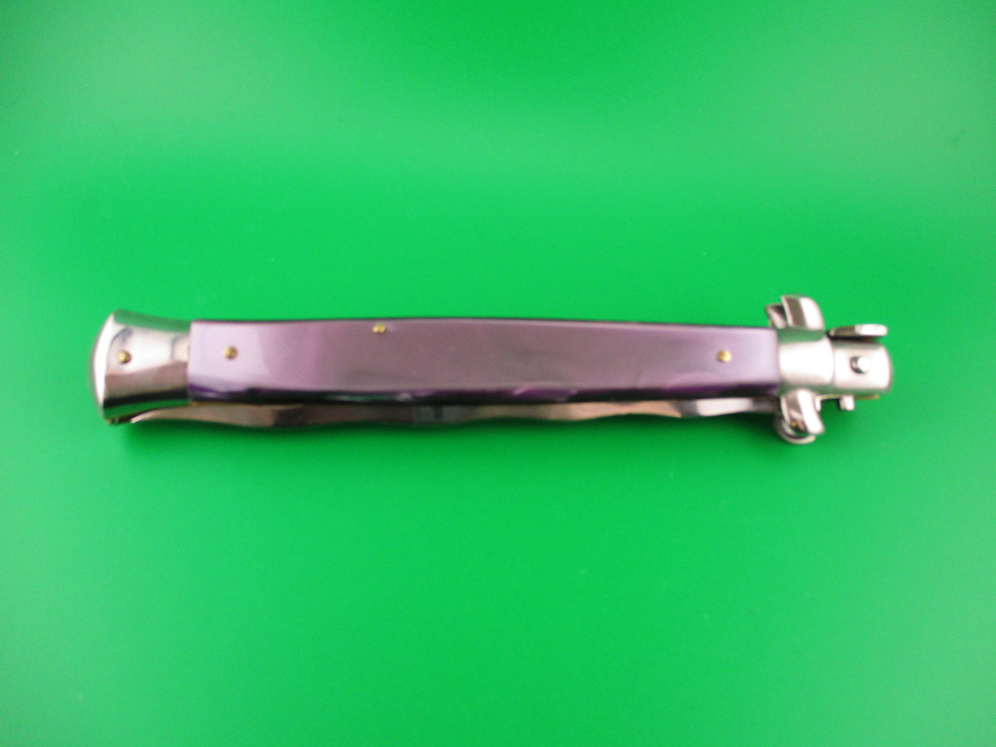 STILETTO ITALY 33cm Italian Stiletto KRIS Purple Pearlex Swivel bolster automatic knife