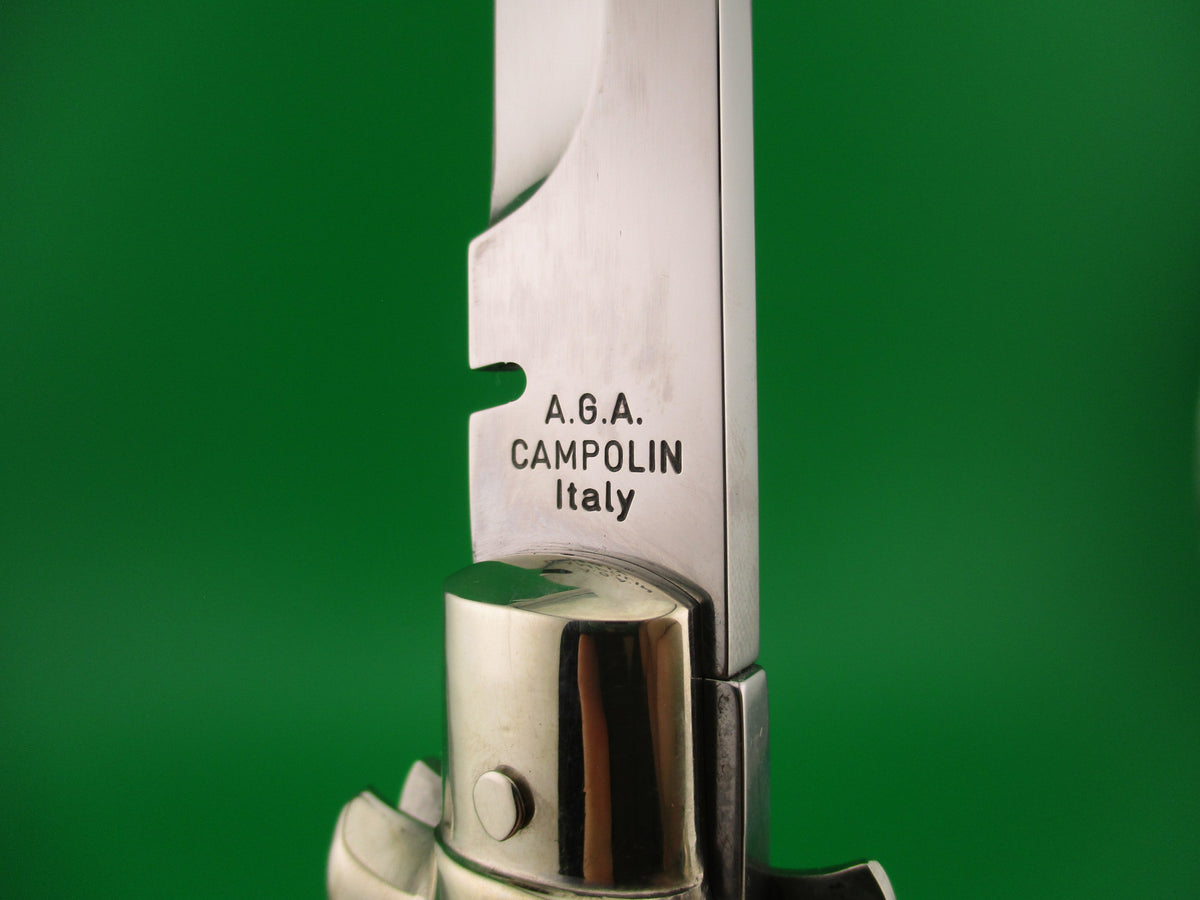 AGA CAMPOLIN 29cm Italian BLACK WIDOW Fulcrum Wasp Square button horn automatic knife