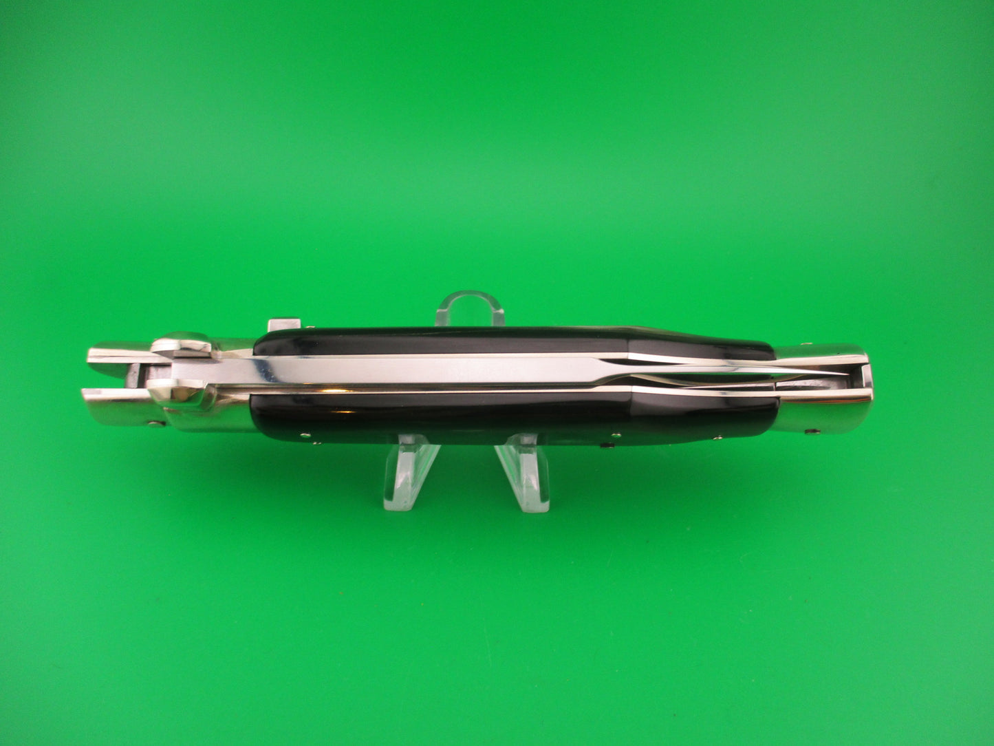 AGA CAMPOLIN 29cm Italian BLACK WIDOW Fulcrum Wasp Square button horn automatic knife