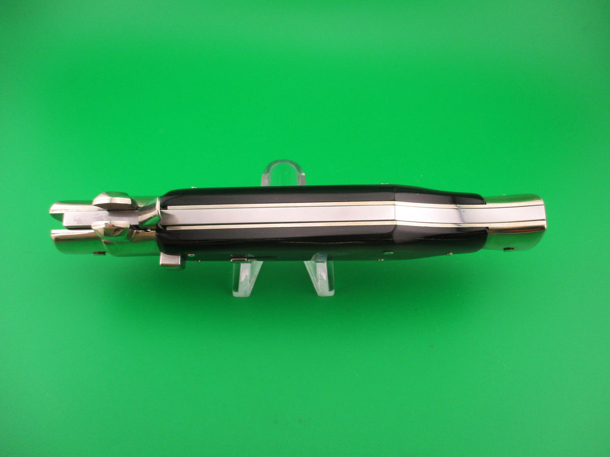 AGA CAMPOLIN 29cm Italian BLACK WIDOW Fulcrum Wasp Square button horn automatic knife