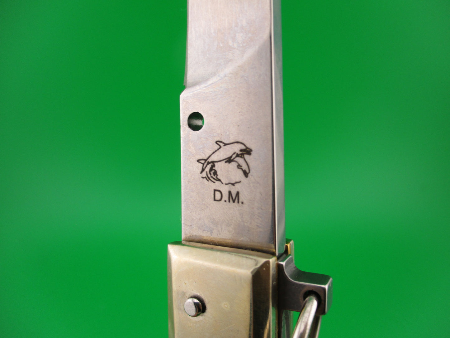 D.M. Dolphin 28cm Italian FALCON Ring pull Honey & Cream automatic knife