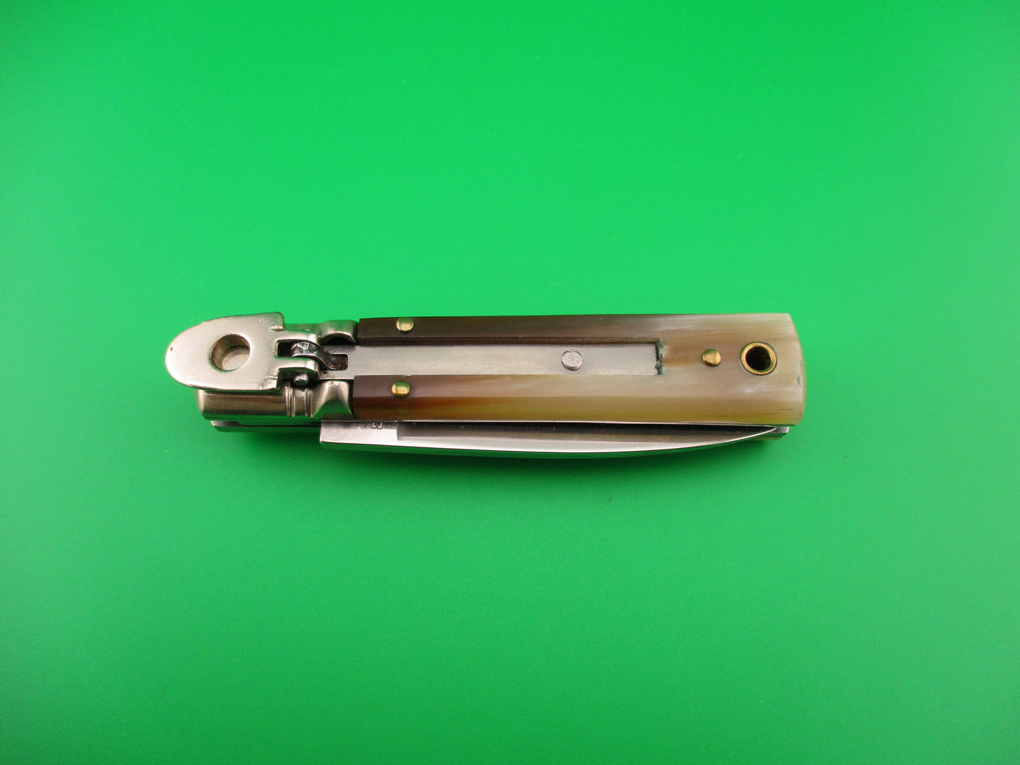 AKC ITALY 15cm Slim line Lever light horn automatic knife