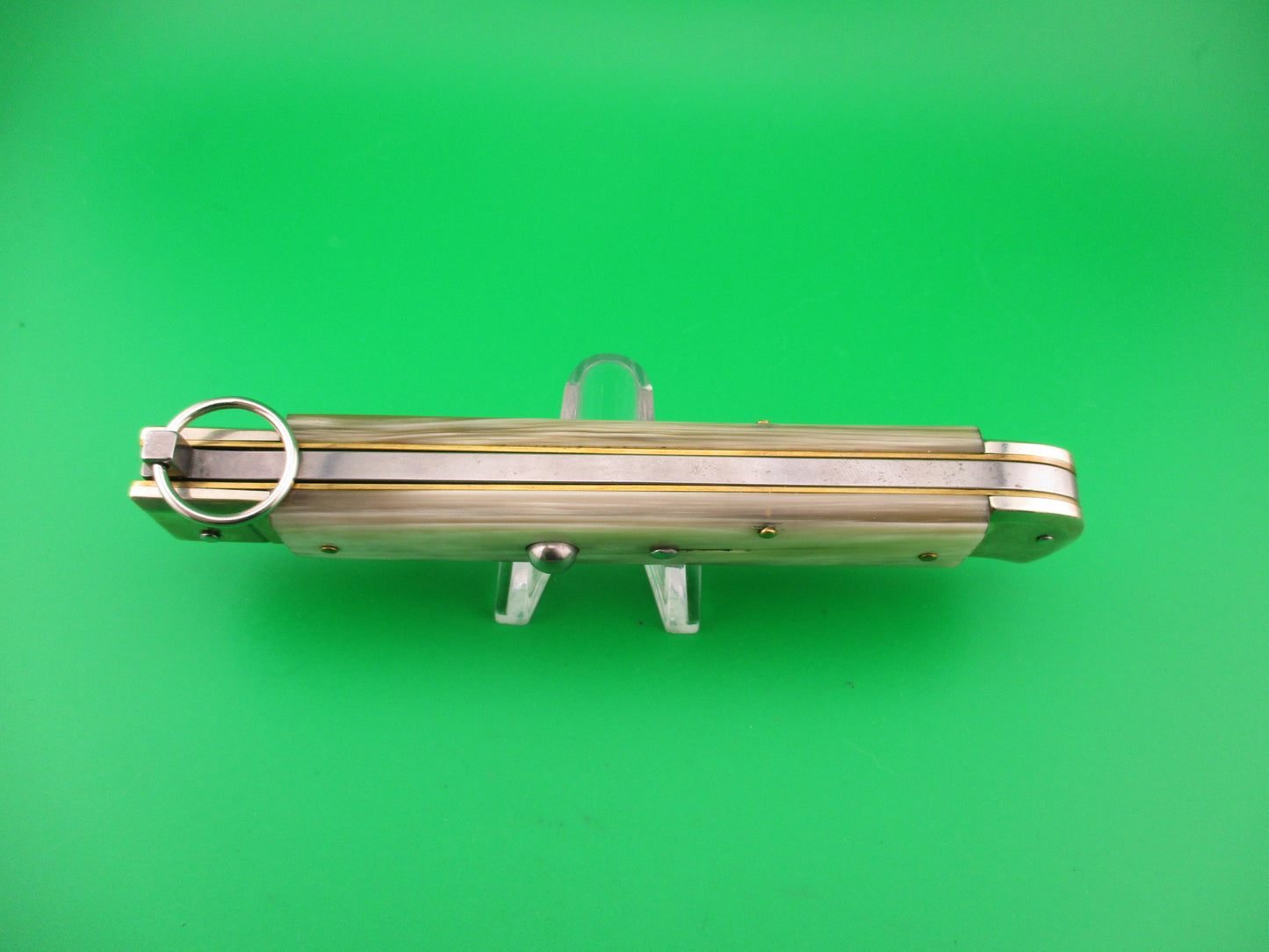 D.M. Dolphin 28cm Italian FALCON Ring pull Honey & Cream automatic knife