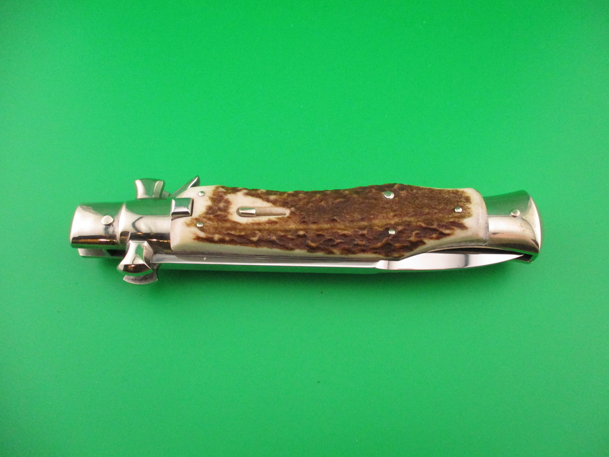 AGA CAMPOLIN ITALY 29cm Italian BLACK WIDOW Stag Fulcrum Wasp Square button knife