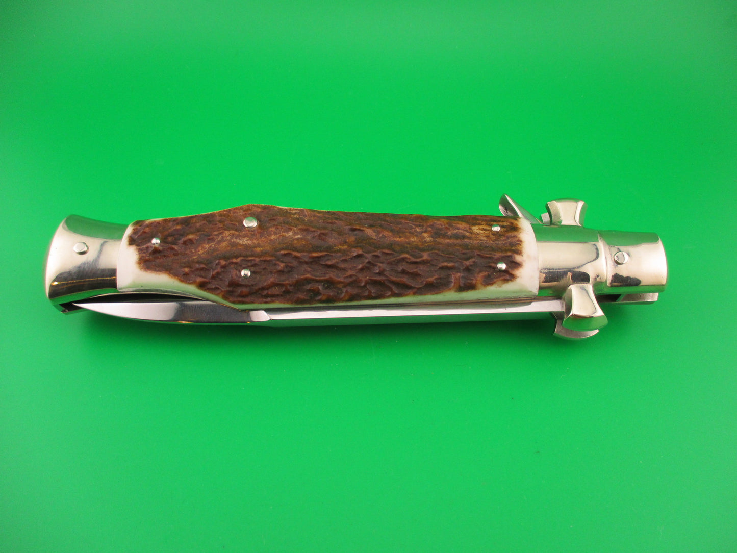 AGA CAMPOLIN ITALY 29cm Italian BLACK WIDOW Stag Fulcrum Wasp Square button knife