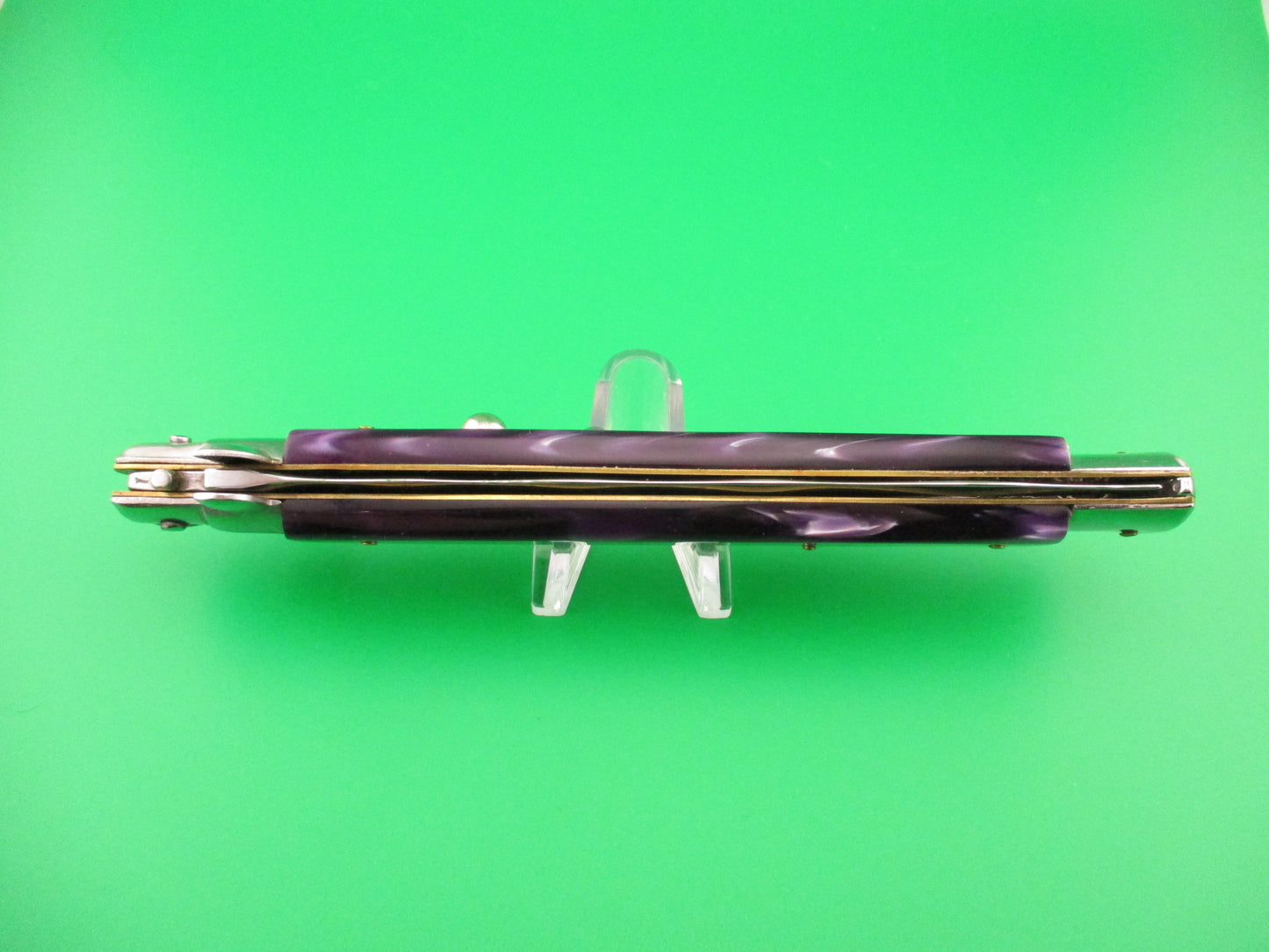 STILETTO ITALY 33cm Italian Stiletto KRIS Purple Pearlex Swivel bolster automatic knife