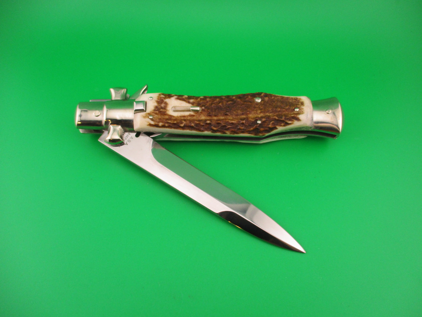 AGA CAMPOLIN ITALY 29cm Italian BLACK WIDOW Stag Fulcrum Wasp Square button knife