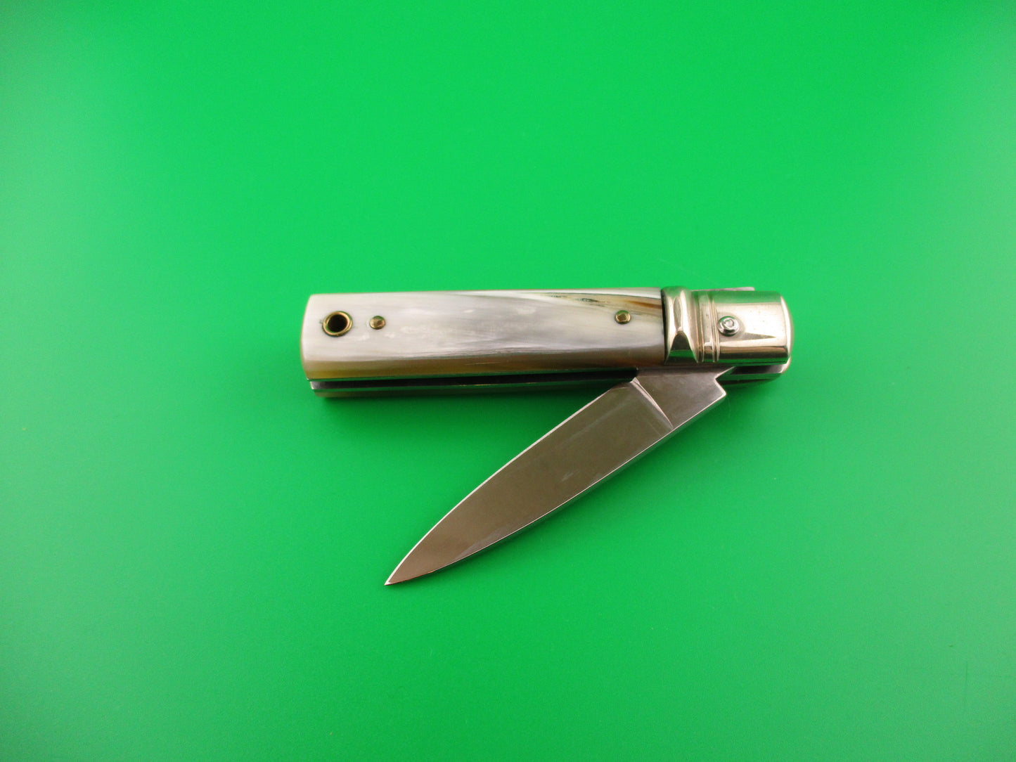 AKC ITALY 15cm Slim line Lever light horn automatic knife