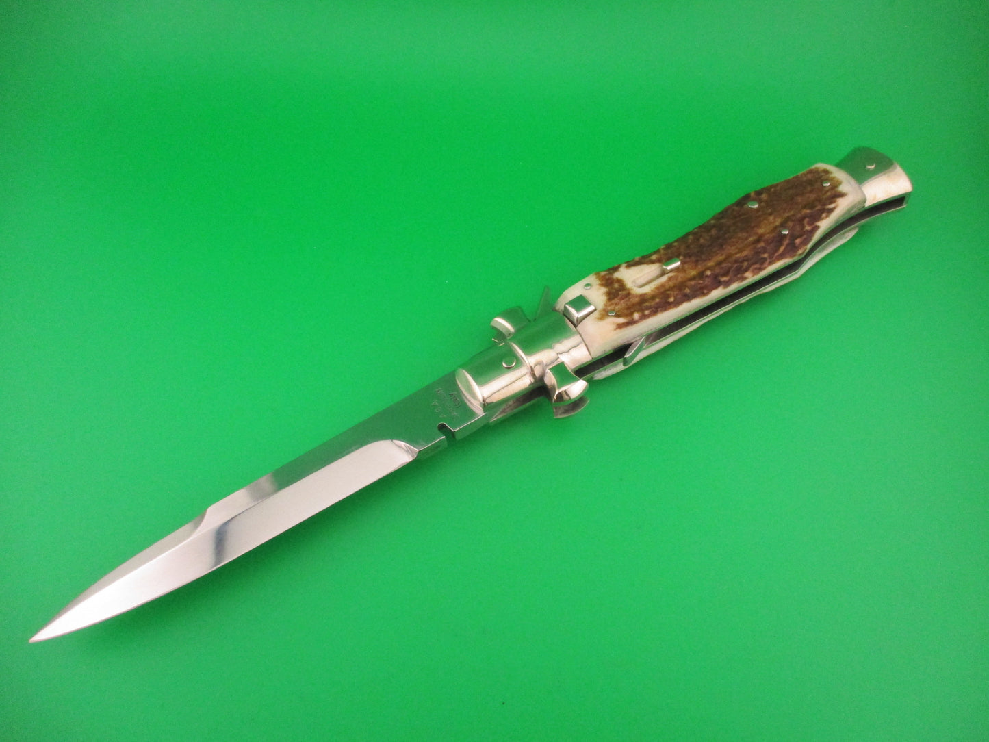 AGA CAMPOLIN ITALY 29cm Italian BLACK WIDOW Stag Fulcrum Wasp Square button knife