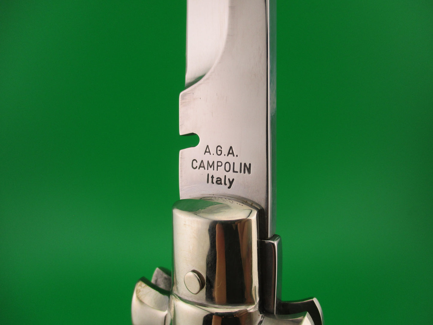 AGA CAMPOLIN ITALY 29cm Italian BLACK WIDOW Stag Fulcrum Wasp Square button knife