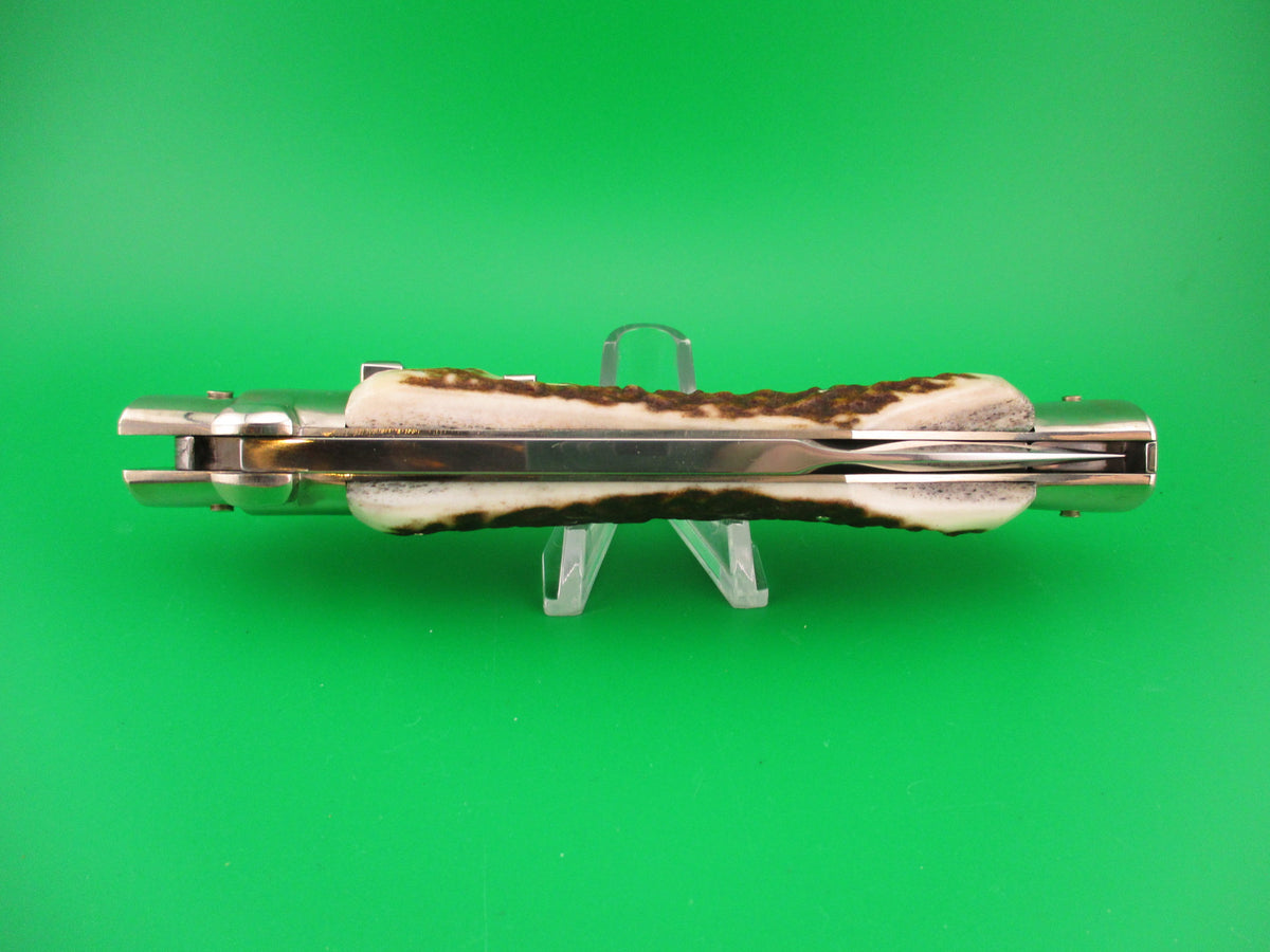 AGA CAMPOLIN ITALY 29cm Italian BLACK WIDOW Stag Fulcrum Wasp Square button knife