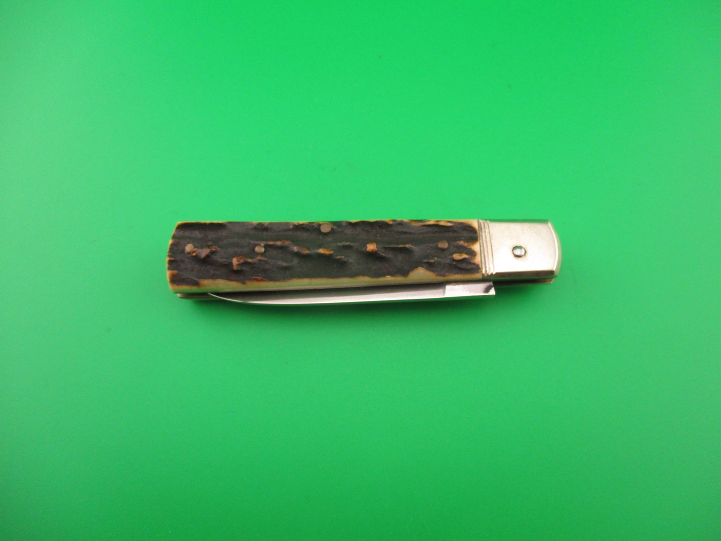 Hubertus 9cm German Little Slim Line Stag Lever automatic knife