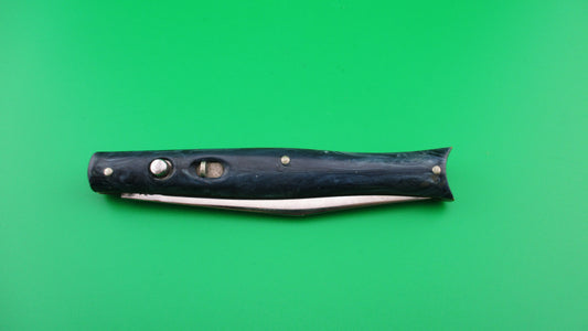 PRESTO Fishtail #6000 Blue swirl celluloid vintage switchblade knife