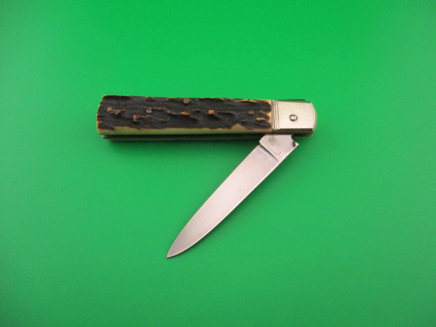Hubertus 9cm German Little Slim Line Stag Lever automatic knife