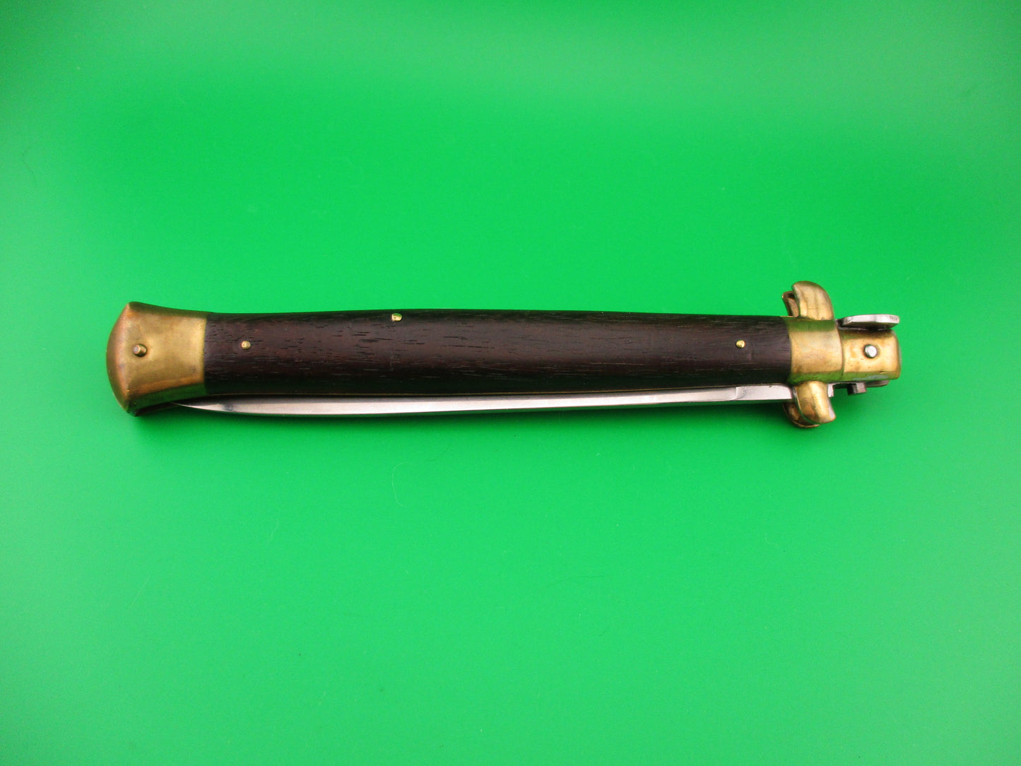 B Rostfrei 33cm Italian Swivel bolster Wood & Brass vintage automatic knife