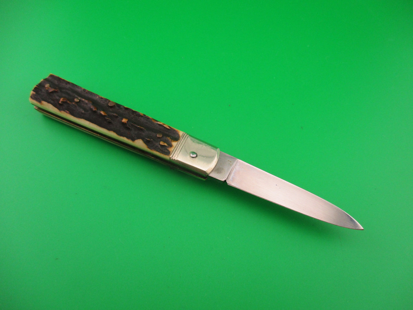 Hubertus 9cm German Little Slim Line Stag Lever automatic knife