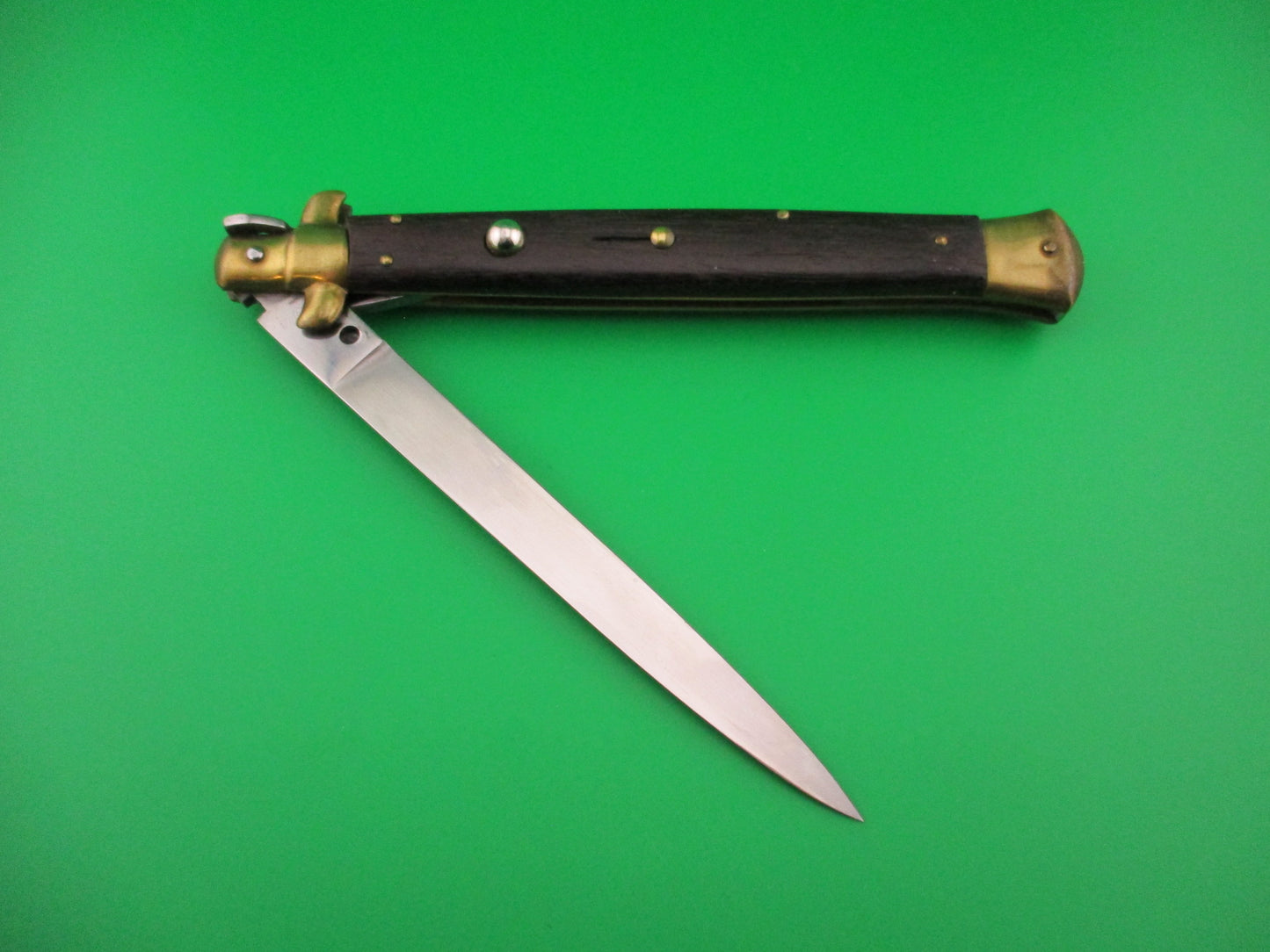 B Rostfrei 33cm Italian Swivel bolster Wood & Brass vintage automatic knife