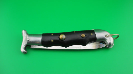 RIZZUTO STAINLESS STEEL 22cm RARE Black Knuckle fixed guard automatic knife