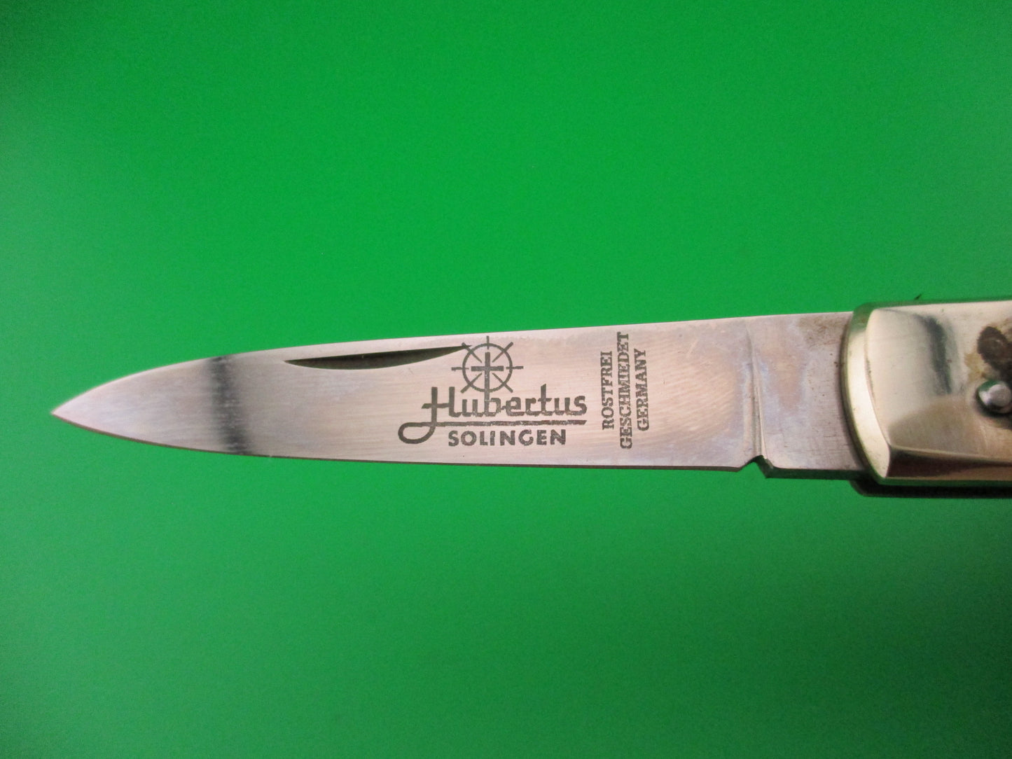 Hubertus 9cm German Little Slim Line Stag Lever automatic knife