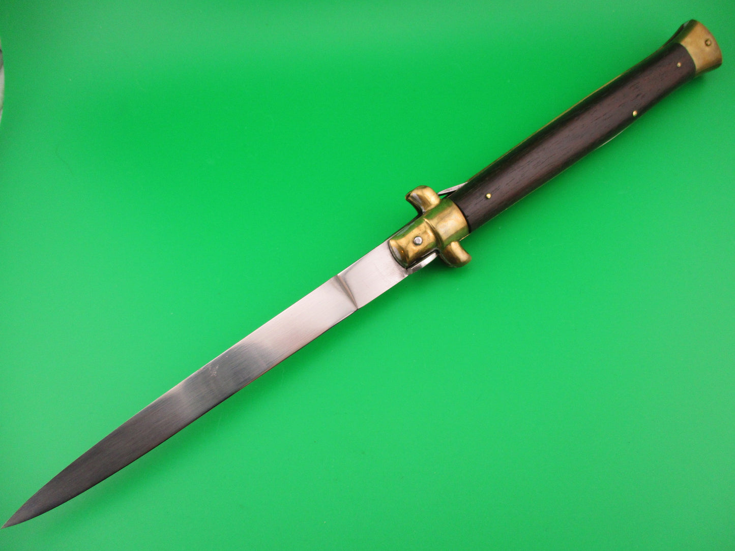 B Rostfrei 33cm Italian Swivel bolster Wood & Brass vintage automatic knife