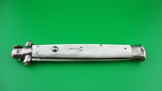 VIRGINIA 33cm Italian Stiletto Swivel bolster Pearlex vintage automatic knife